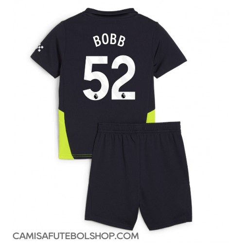 Camisa de time de futebol Manchester City Oscar Bobb #52 Replicas 2º Equipamento Infantil 2024-25 Manga Curta (+ Calças curtas)